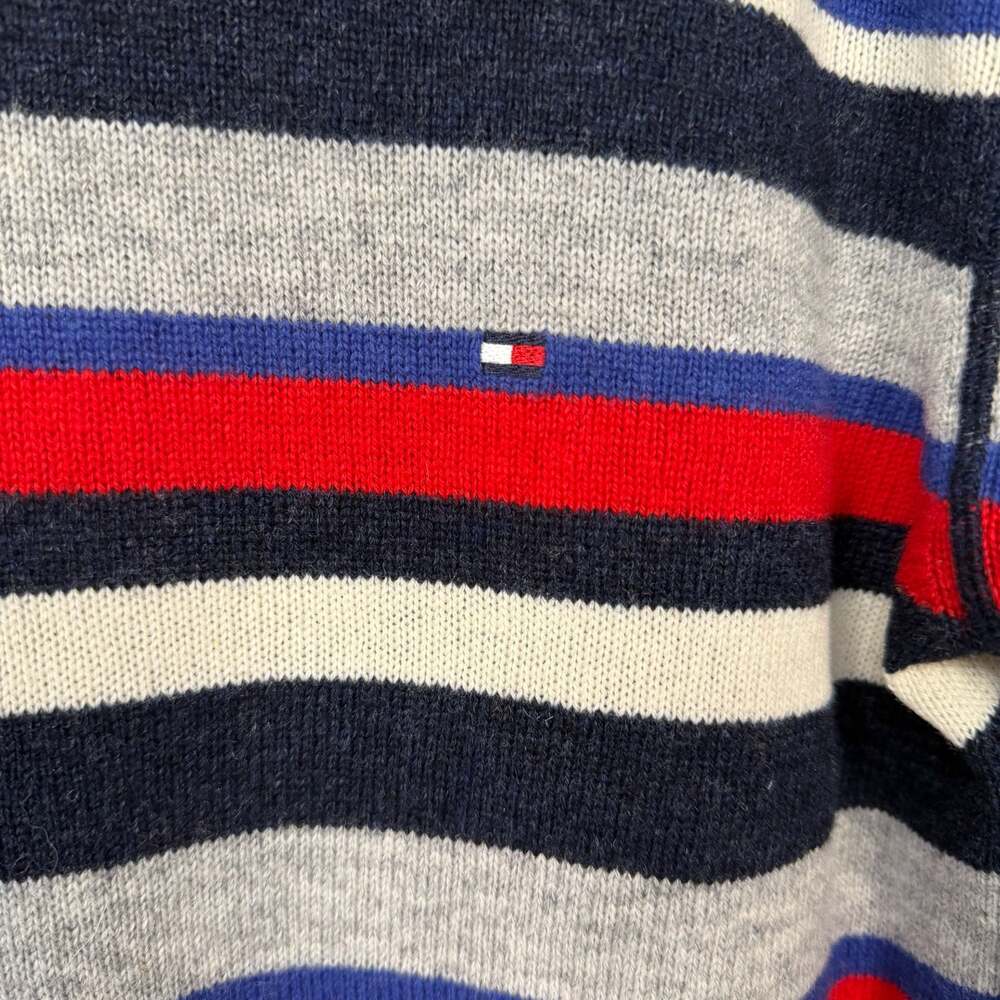 Tommy Hilfiger Men's Size Large Striped 100% Lambswool V-Neck Sweater - Picture 2 of 7